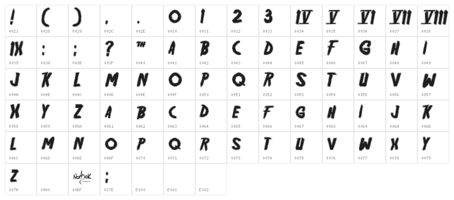 Friday13BonusNFI Character Map