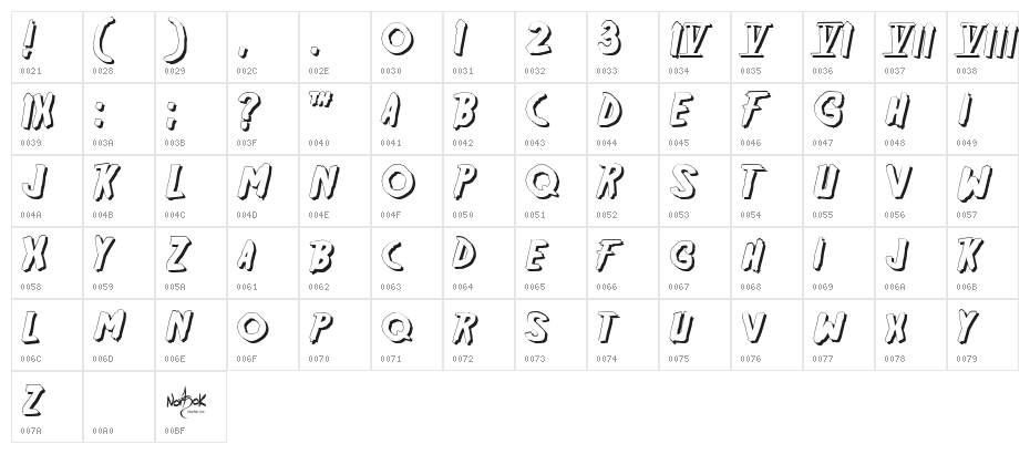 Friday13SH Character Map