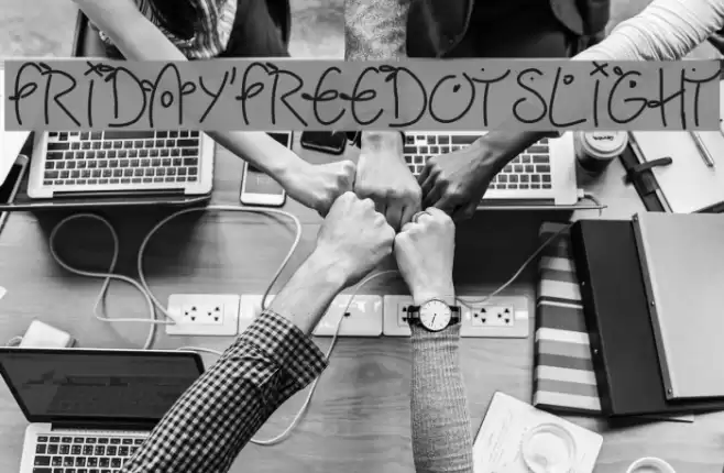 Fridayfreedotslight Font examples