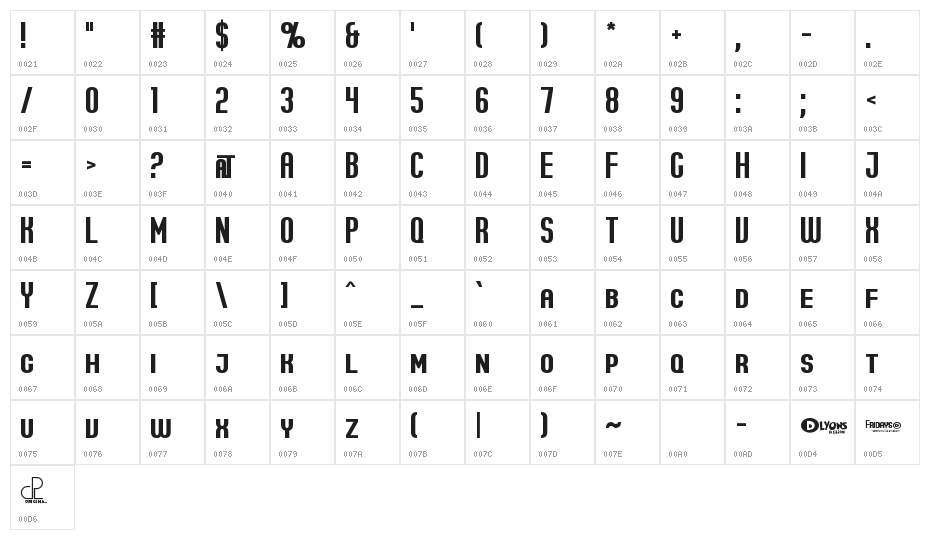 Fridays Character Map
