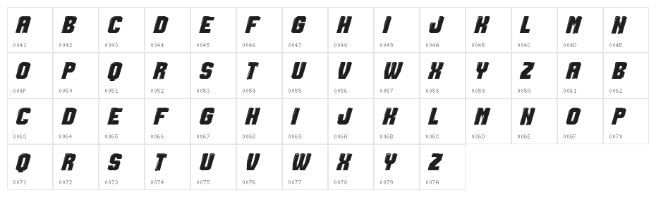 Fridge Regular Character Map