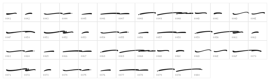 Fridollia Swash Character Map