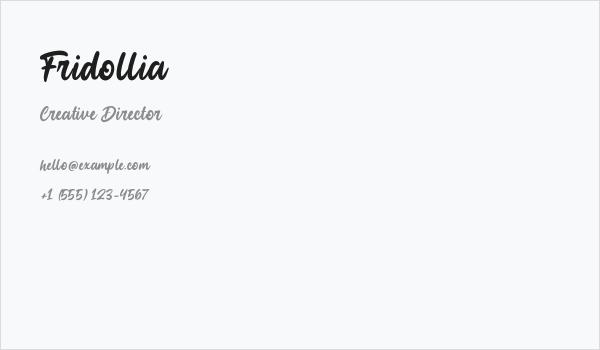 Fridollia Business Card