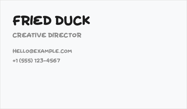 Fried Duck Business Card