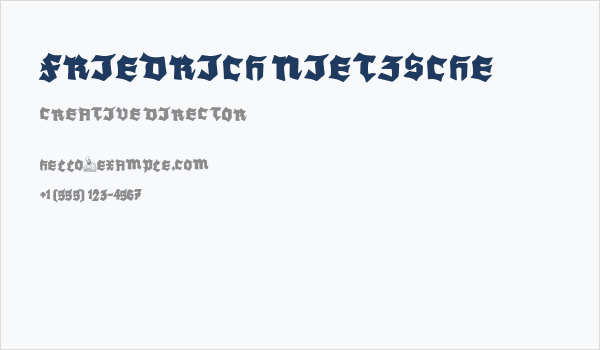 Friedrich Nietzsche Business Card