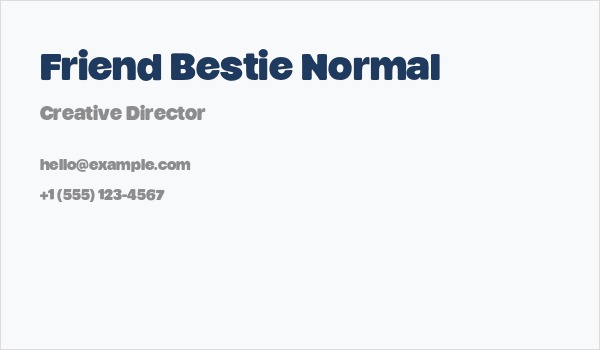 Friend Bestie Normal Business Card