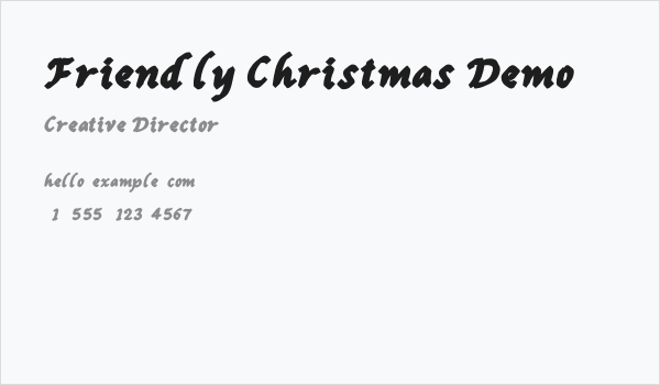 Friendly Christmas Demo Business Card