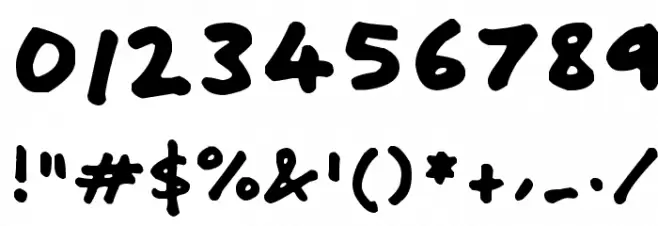 Friendly Felt Tips Font OTHER CHARS