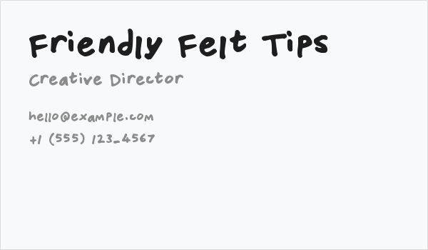 Friendly Felt Tips Business Card