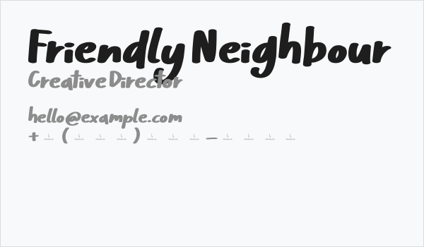 Friendly Neighbour Business Card