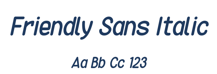 Friendly Sans Italic Font Preview