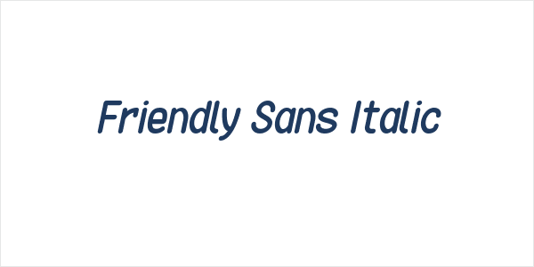 Friendly Sans Italic Logo