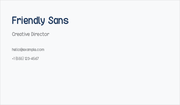 Friendly Sans Business Card