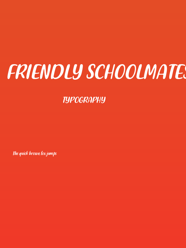 Friendly Schoolmates Italic Poster