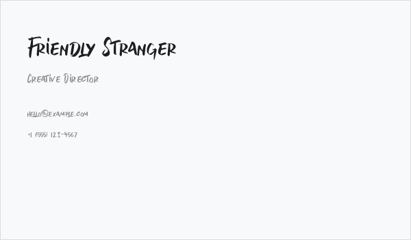 Friendly Stranger Business Card