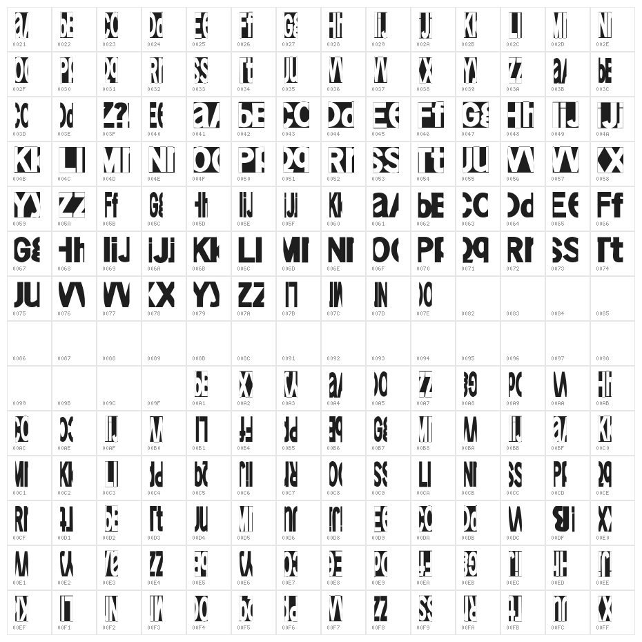 FriendlyFire Character Map
