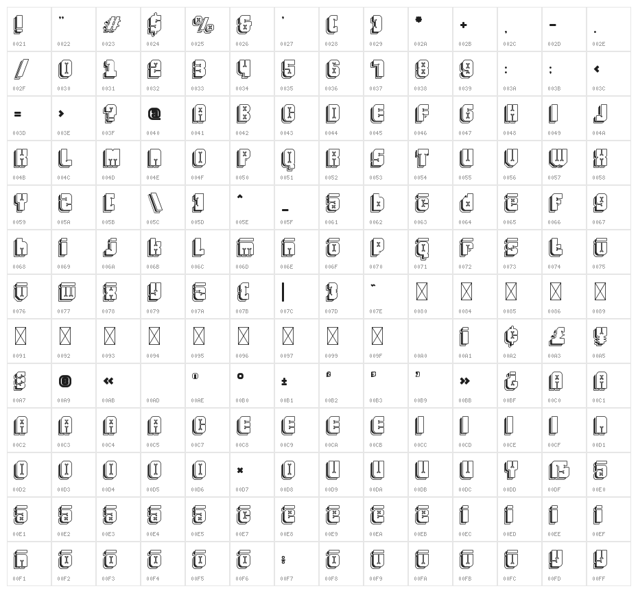 Friez Ten Character Map