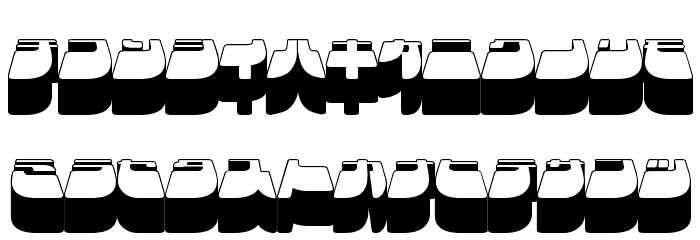 Frigate Katakana - 3D Font LOWERCASE