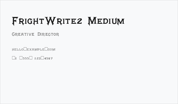 FrightWrite2 Medium Business Card