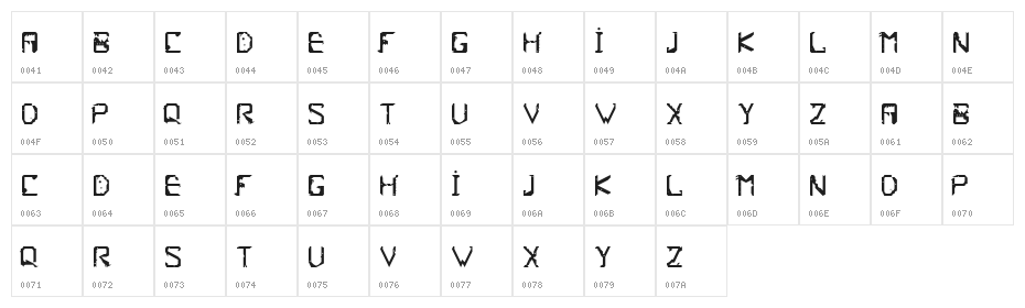 Frish Regular Character Map