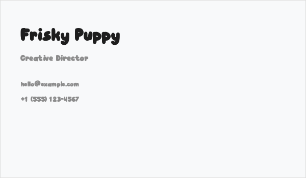 Frisky Puppy Business Card