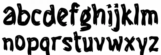 Frog Toad Schriftart Kleinbuchstaben