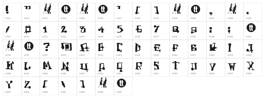 FrogAss Character Map