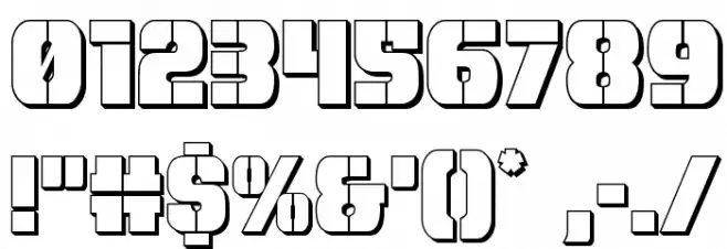 From BOND With Love 3D Font OTHER CHARS