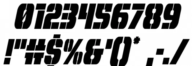 From BOND With Love Condensed Italic Font OTHER CHARS