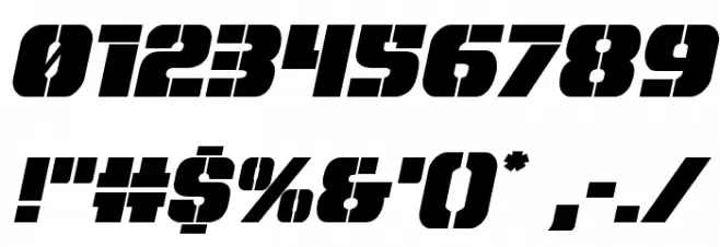 From BOND With Love Expanded Italic Font OTHER CHARS