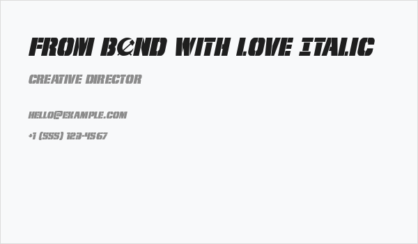From BOND With Love Italic Business Card