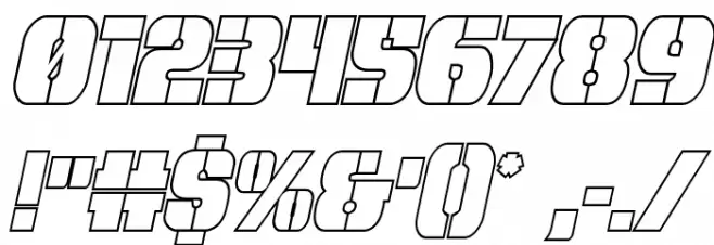 From BOND With Love Outline Italic Font OTHER CHARS