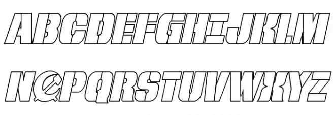 From BOND With Love Outline Italic Polices MAJUSCULES