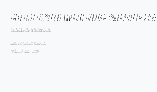 From BOND With Love Outline Italic Business Card