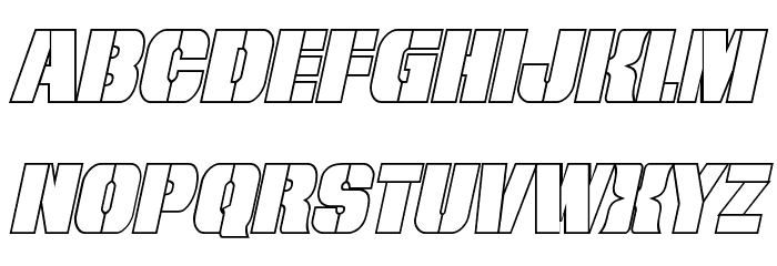 From BOND With Love Outline Italic Font LOWERCASE