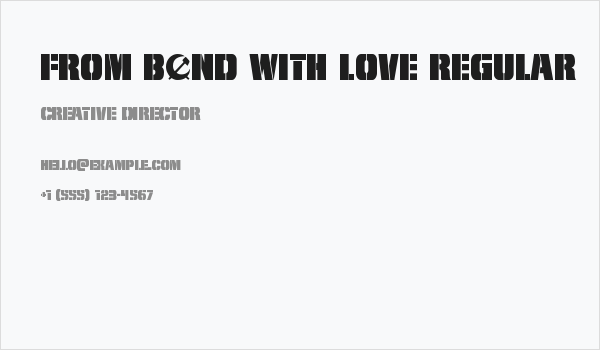 From BOND With Love Regular Business Card