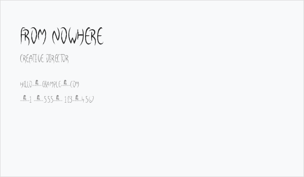 From Nowhere Business Card
