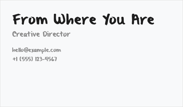 From Where You Are Business Card