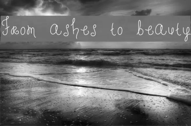 From ashes to beauty Font examples