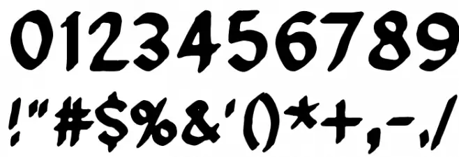 From here to eternity, too Font OTHER CHARS