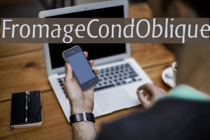 FromageCondOblique Font examples