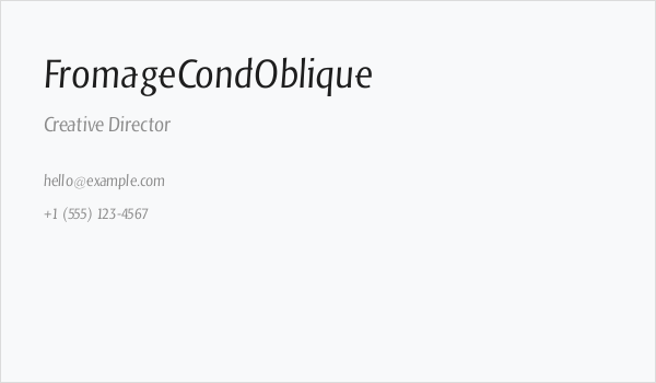 FromageCondOblique Business Card