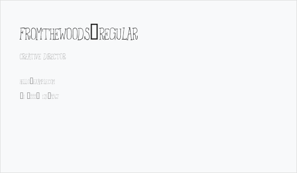FromtheWoods-Regular Business Card