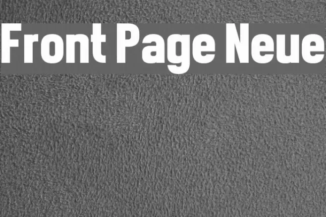 Front Page Neue Шрифта examples