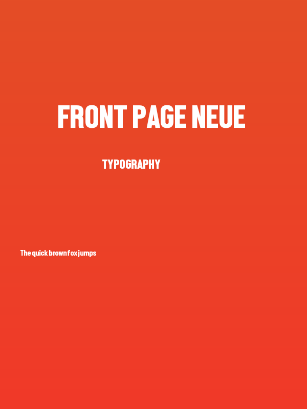 Front Page Neue Poster