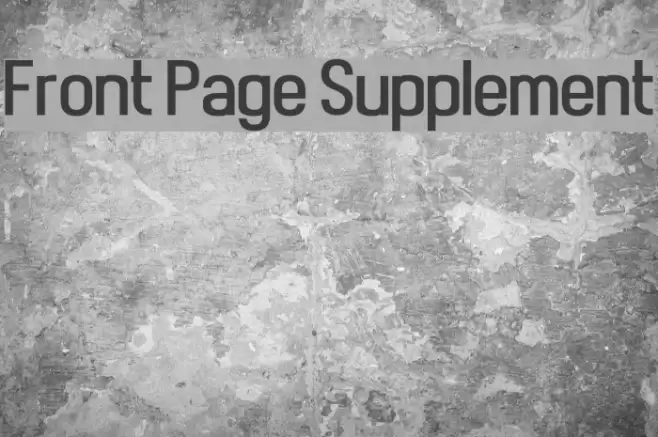 Front Page Supplement Шрифта examples