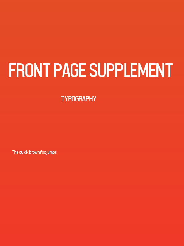 Front Page Supplement Poster