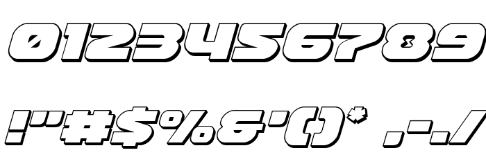 Front Runner 3D Italic Font OTHER CHARS