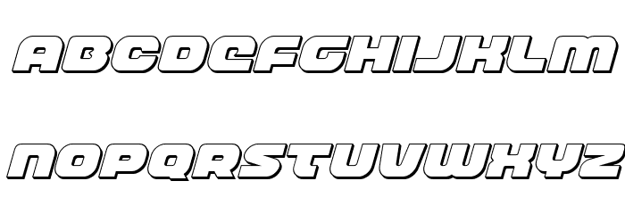 Front Runner 3D Italic Font LOWERCASE