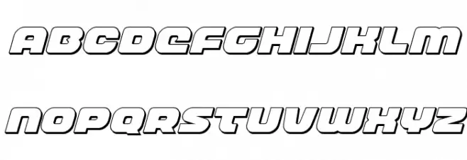 Front Runner 3D Italic Schriftart Kleinbuchstaben
